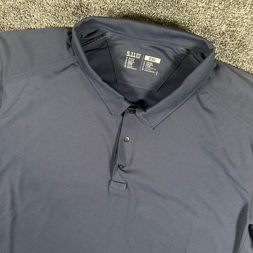 5.11 Tactical Polo Shirt Mens 2XL Navy Blue Short Sleeve Performance Utility